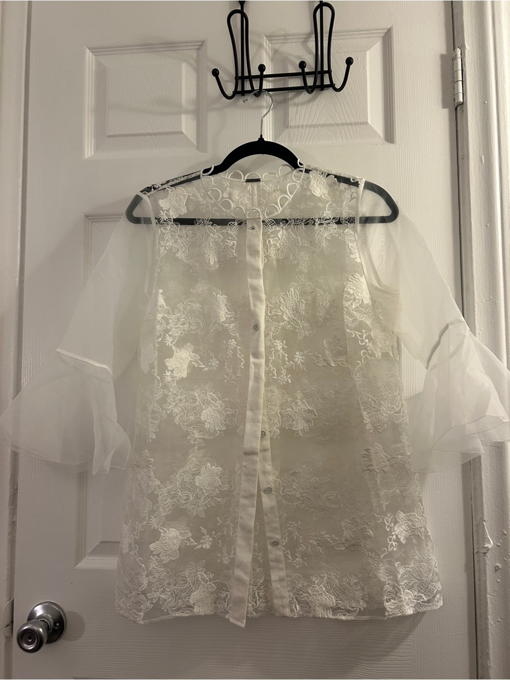 Elie Tahari Embroidered Organza blouse